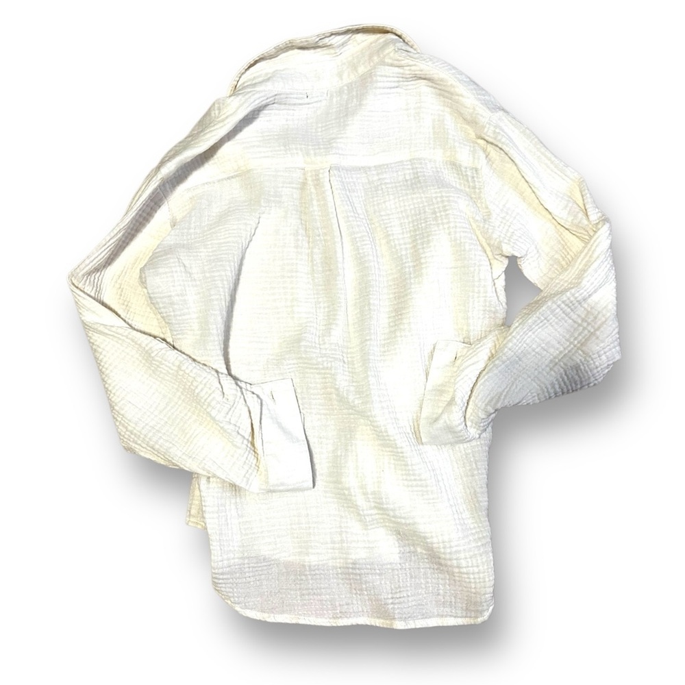 Revolve Monrow Relaxed Button Up Blouse In Chalk … - image 8